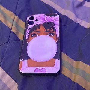 SHEIN Purple Cartoon Character iPhone Case